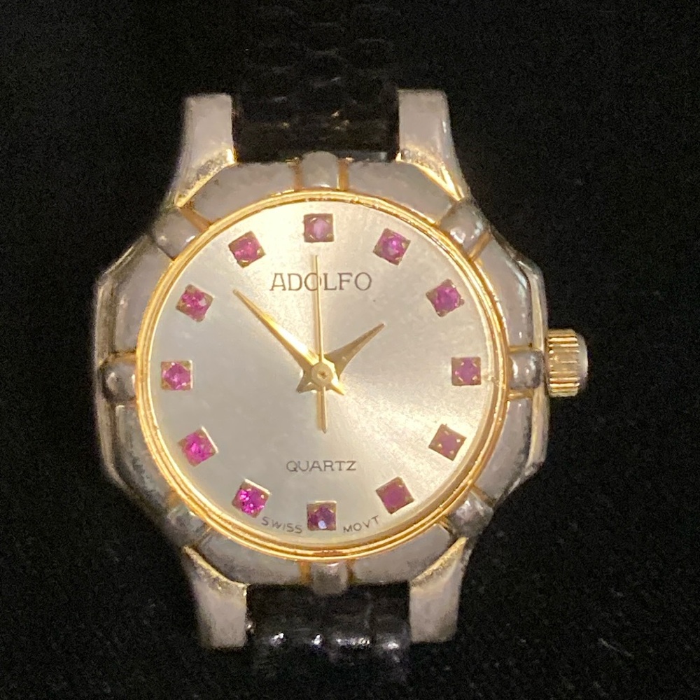 Adolfo genuine Ruby watch